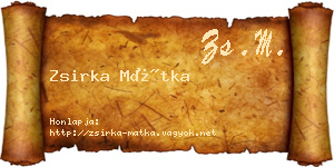 Zsirka Mátka névjegykártya